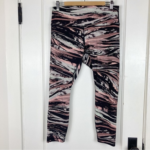 Pink and Black Multicolor Patterned Leggings - Picture 3 of 7